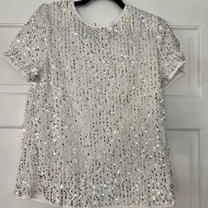 White sequin top